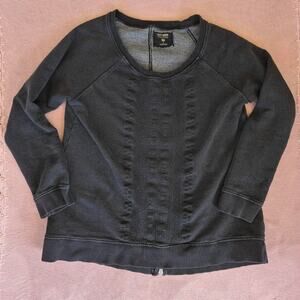 Ruff hewn charcoal grey waffle panel sweatshirt